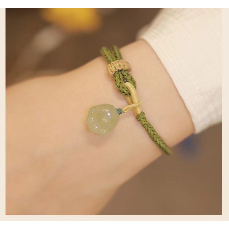 Hàng Mới Về [Hàng Mới Về] Vòng Tay Dây Bện Gắn Mặt Hình Chân Mèo May Mắn Cho Cặp Đôi