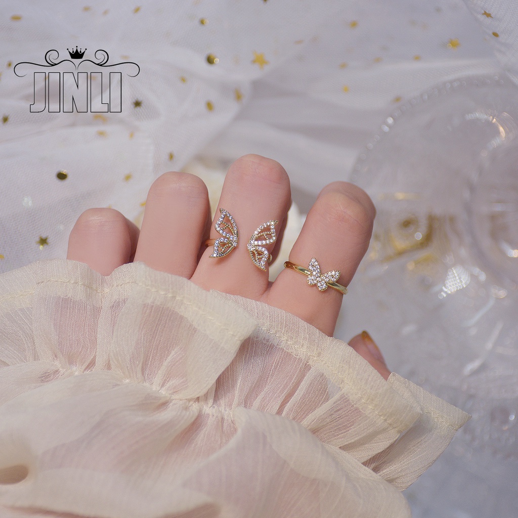 Nhẫn hình bướm đính đá phong cách đơn giản hợp thời trang chính hãng 100%