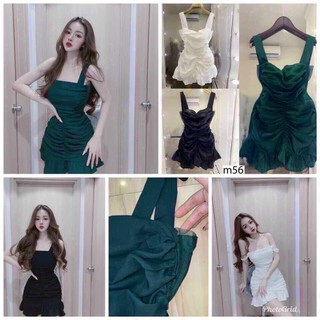 [Rẻ Vô Địch]Đầm đẹp - Đầm body 2 dây nhún bèo