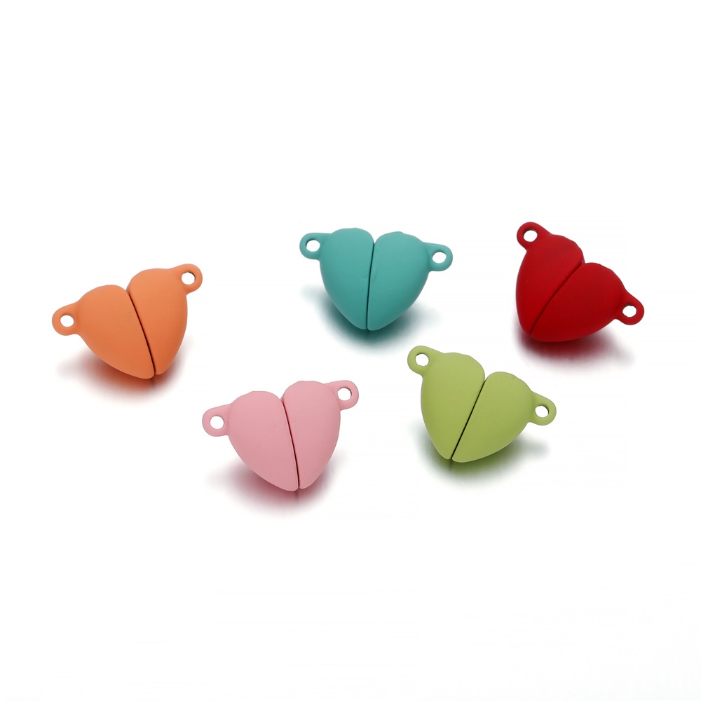 Set 5 khóa nam châm ST.KUNKKA hình trái tim dùng để làm vòng tay/ vòng cổ thời trang