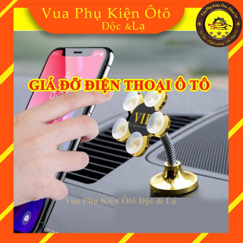 Giá đỡ điện thoại thông minh trên ô tô xoay 360 độ- giá đỡ hút chân không hình hoa đế dán 3M siêu chắc