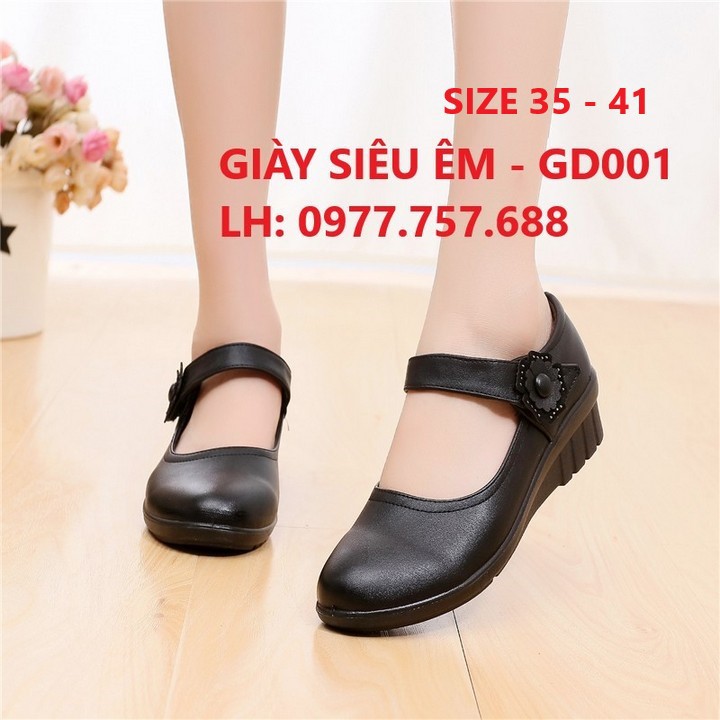 Giày đi bộ giày nữ 3p cho người trung niên ngoại cỡ người mập tphcm GD001