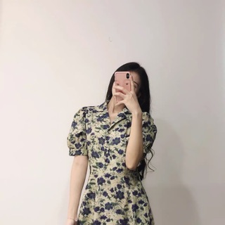 ĐẦM HOA XANH VINTAGE