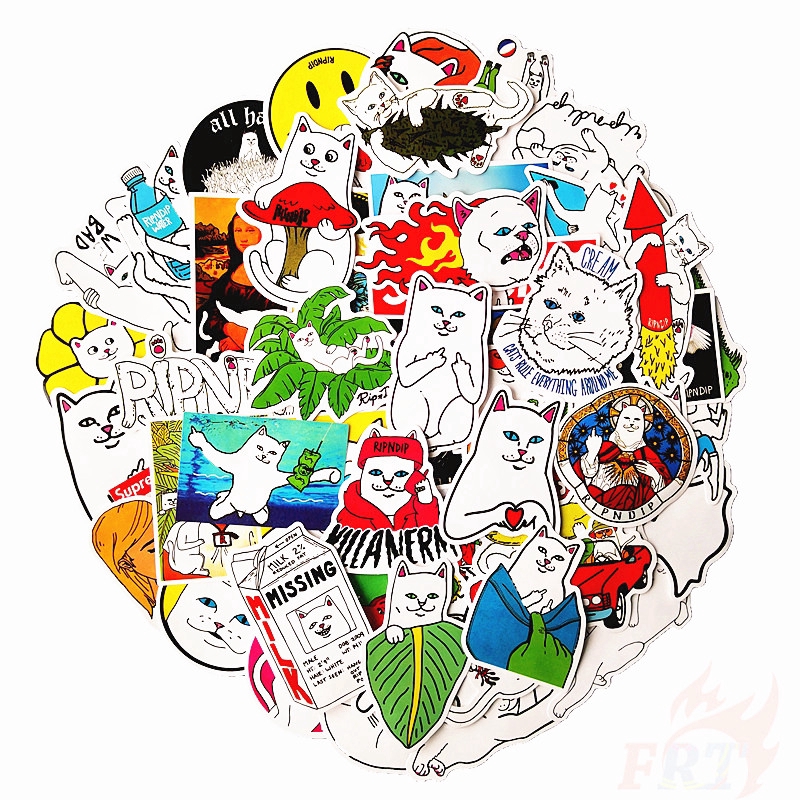 ❉ RipNDip Series 03 Bad Cats Arts Series Stickers ❉ 50Pcs/Set Luggage Laptop Skateboard Doodle Stickers