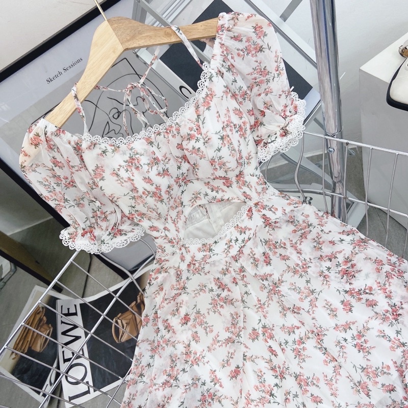 ĐẦM HOA VIỀN REN CUTOUT