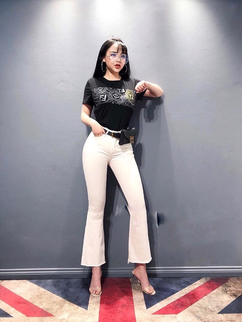 [ Mã FAGREEN55 giảm 10% tối đa 30K đơn 99K] Quần kaki ống loe cạp tua rua - hình thật | BigBuy360 - bigbuy360.vn