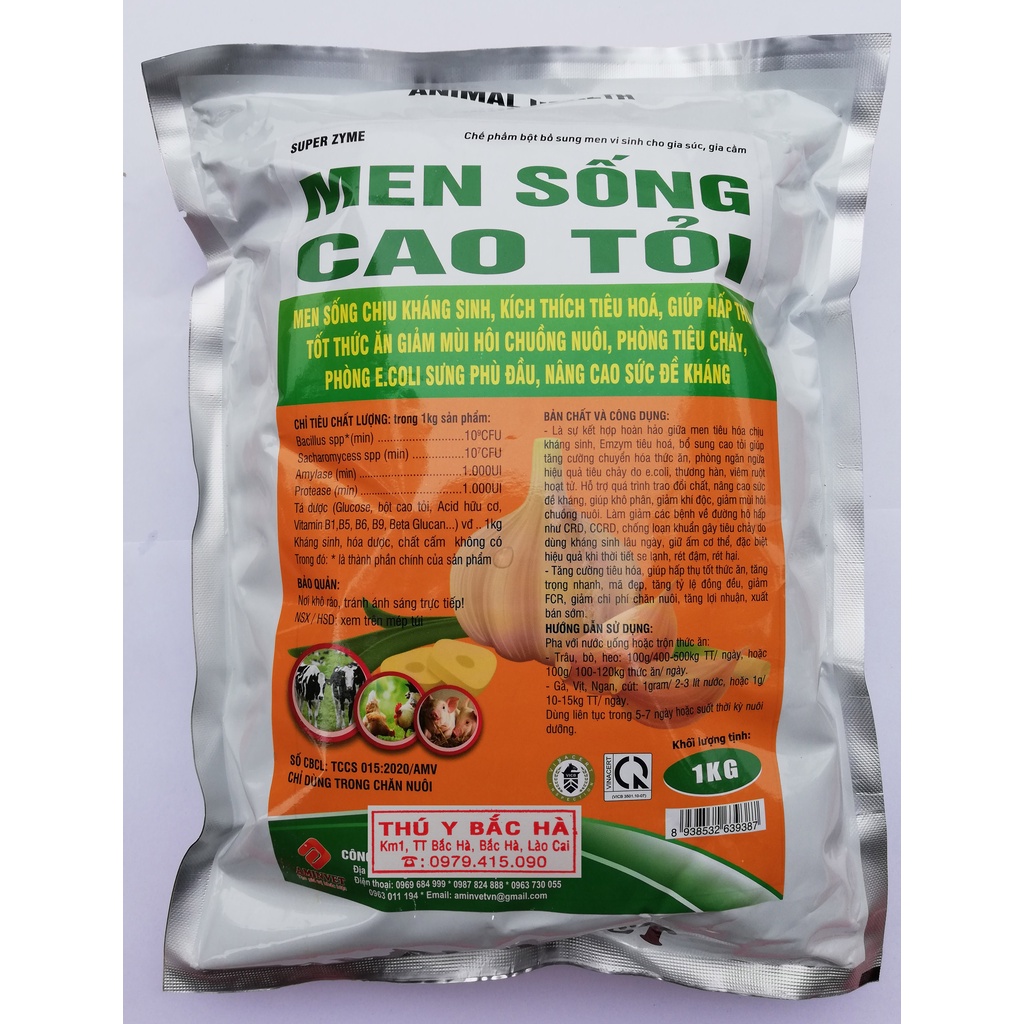 1kg Men sống Super Zyme Cao tỏi  tăng cường tiêu hóa, giúp hấp thu tốt thức ăn