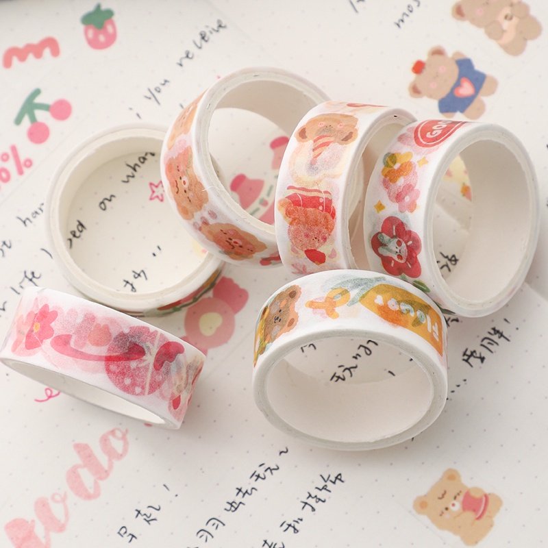 Cuộn Băng Dán Washi Họa Tiết Dễ Thương Trang Trí Sổ Tay / Nhật Ký