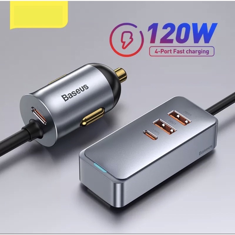 Tẩu sạc xe hơi 120W Baseus sạc nhanh QC3.0,PD3.0 dài 1,2m tiện lợi