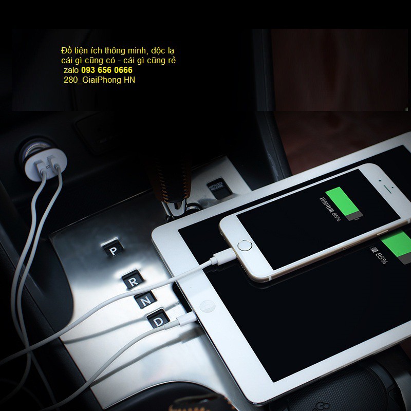 Bộ Sạc đôi Cho Xe Hơi Kết Hợp Nghe Nhạc Bluetooth - Tai nghe bluetooth cho ô tô