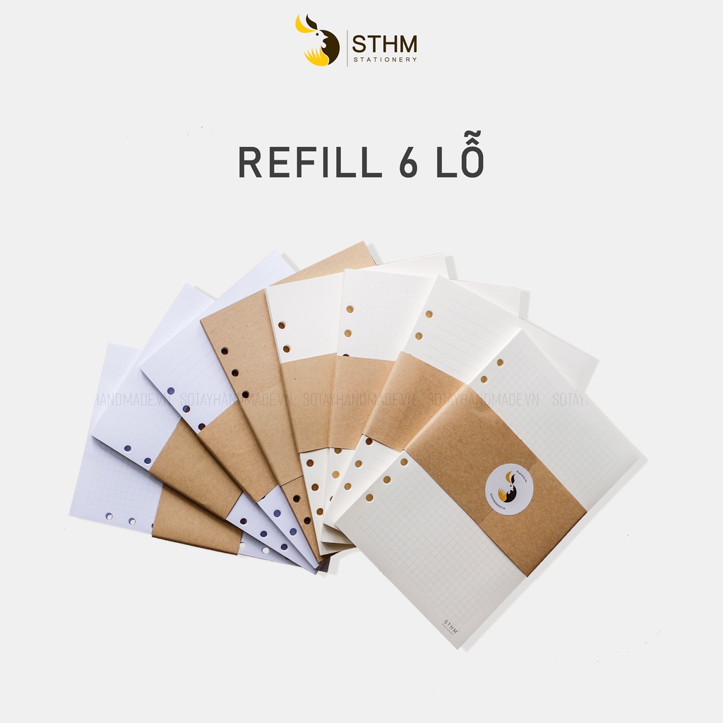 Giấy refill ruột sổ còng 6 lỗ cao cấp - Không bao gồm còng - STHM stationery