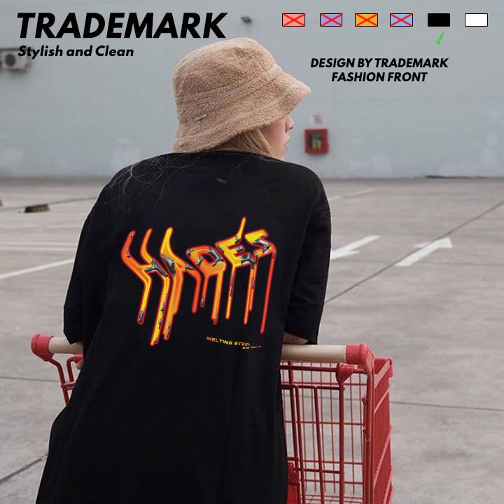 Áo Thun Tay Lỡ Nam Nữ Form rộng Hdes Steel Fire, áo phông streetwear đen trắng