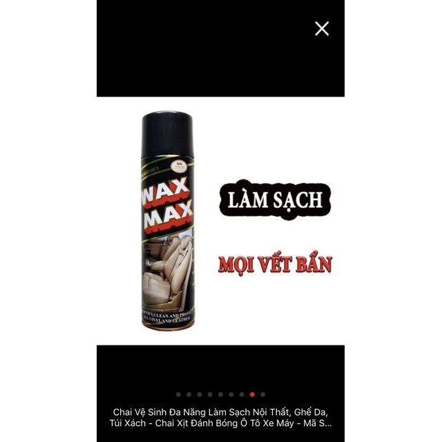 Xịt dưỡng làm sạch và bảo vệ da ghế WAX MAX chuẩn hàng thái