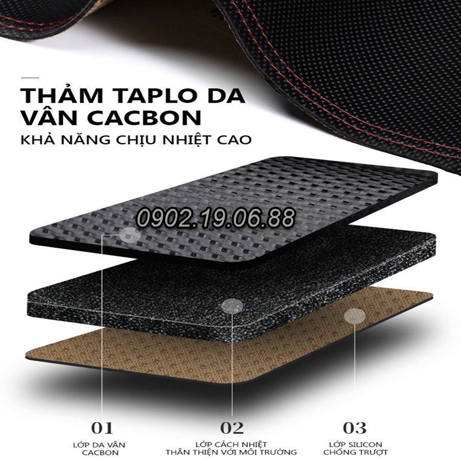 THẢM TAPLO DA VÂN CARBON TOYOTA FORTUNER 2008 - 2016