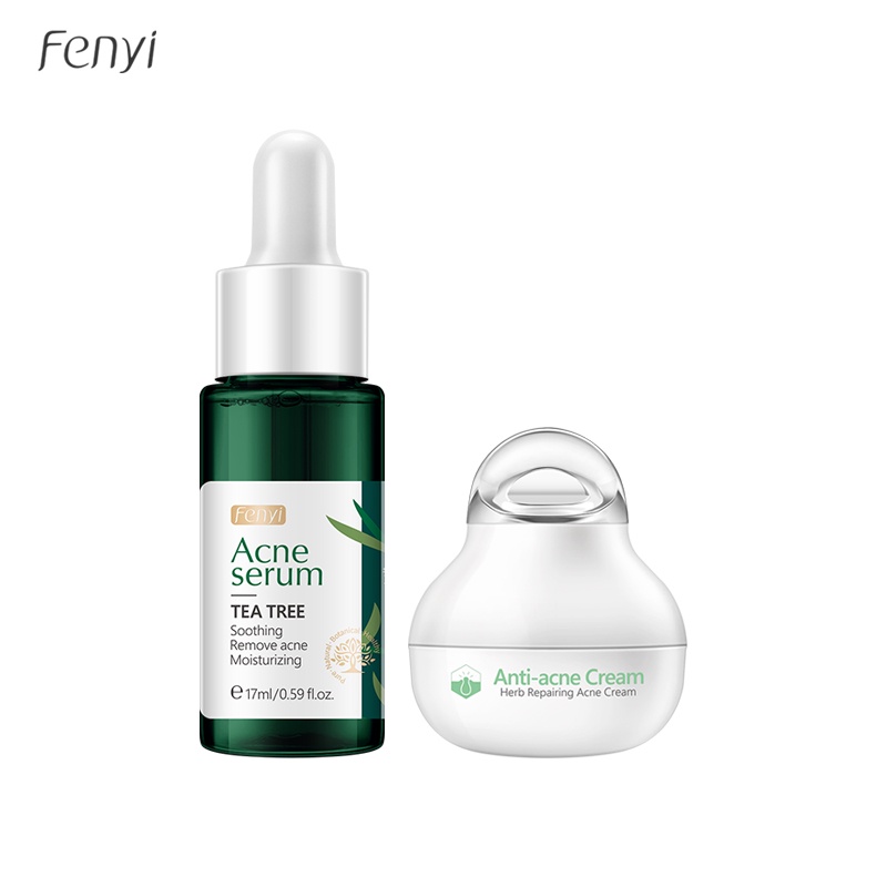 Set 2 món serum Fenyi tràm trà 17ml + kem chống mụn 2g