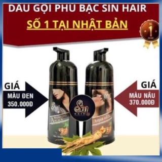 Dầu gội phủ bạc Sin hair nhân sâm Nhật Bản - tóc đen nâu đều màu