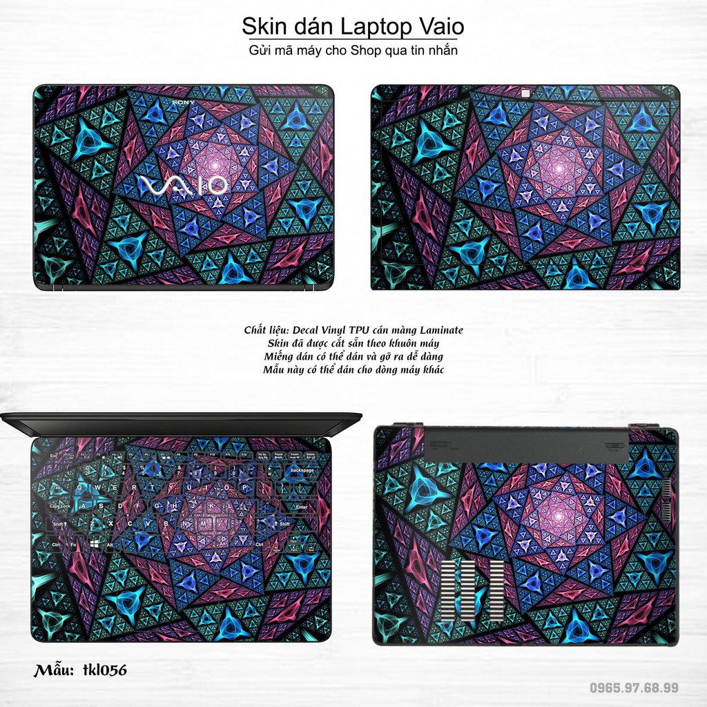 Skin dán Laptop Sony Vaio in hình thiết kế nhiều mẫu 6 (inbox mã máy cho Shop)