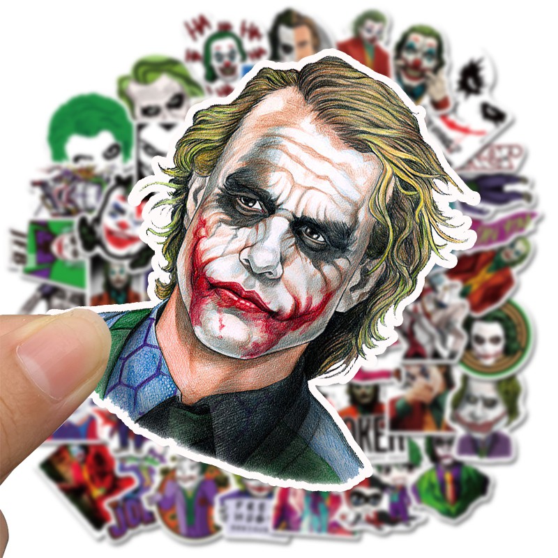 Set 50 Miếng Dán Trang Trí Chống Thấm Nước Hình Joker Độc Đáo