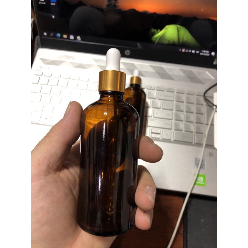 Lọ chiết serum thuỷ tinh nắp bóp 100ml màu nâu