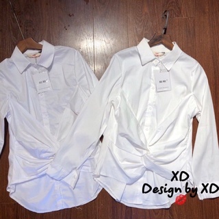 Set bigsize sơ mi xoắn eo kèm quần