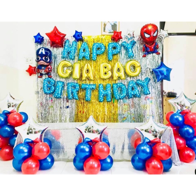 SET BÓNG SINH NHẬT SIÊU NHÂN NGƯỜI NHỆN ( hàng chuẩn hãng dày loại 1)