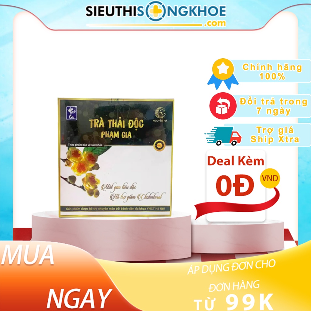 Trà Thải Độc Phạm Gia | Thanh Lọc Cơ Thể, Hỗ Trợ Mát Gan, Tiêu Độc, Hỗ Trợ Làm Giảm Cholesteron Trong Máu| Hộp 40 Gói