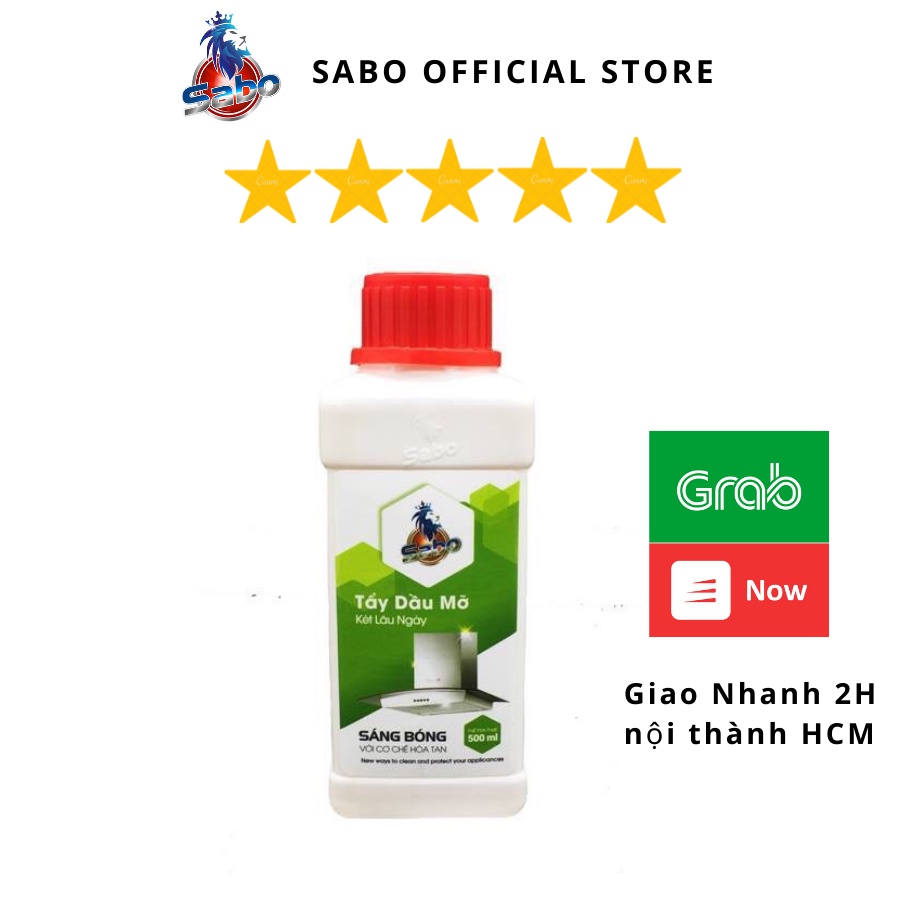 Tẩy dầu mỡ SABO-M, Vệ sinh bếp gas, lưới hút mùi, xoong nồi bám két dầu mỡ lâu ngày chai 500ml