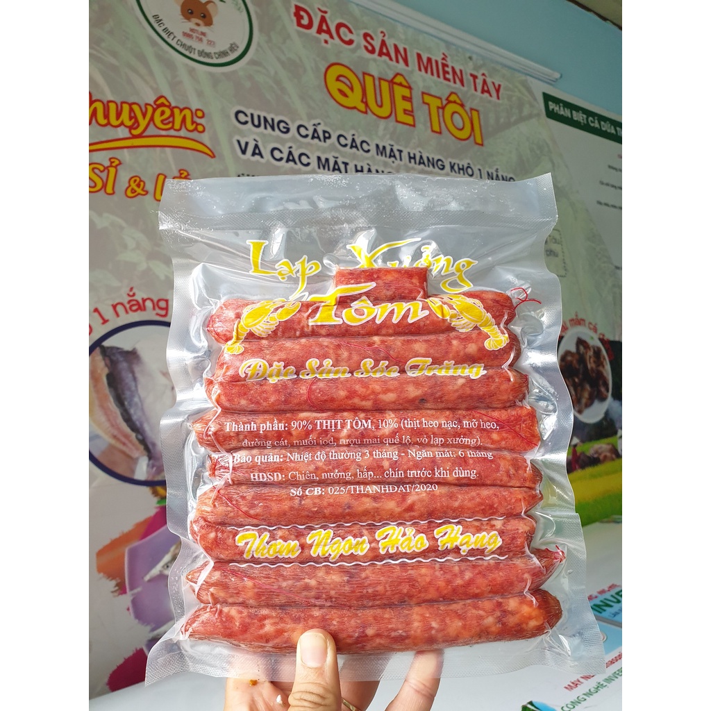 lạp xưởng tôm loại 1 kg  (2 gói 500g)