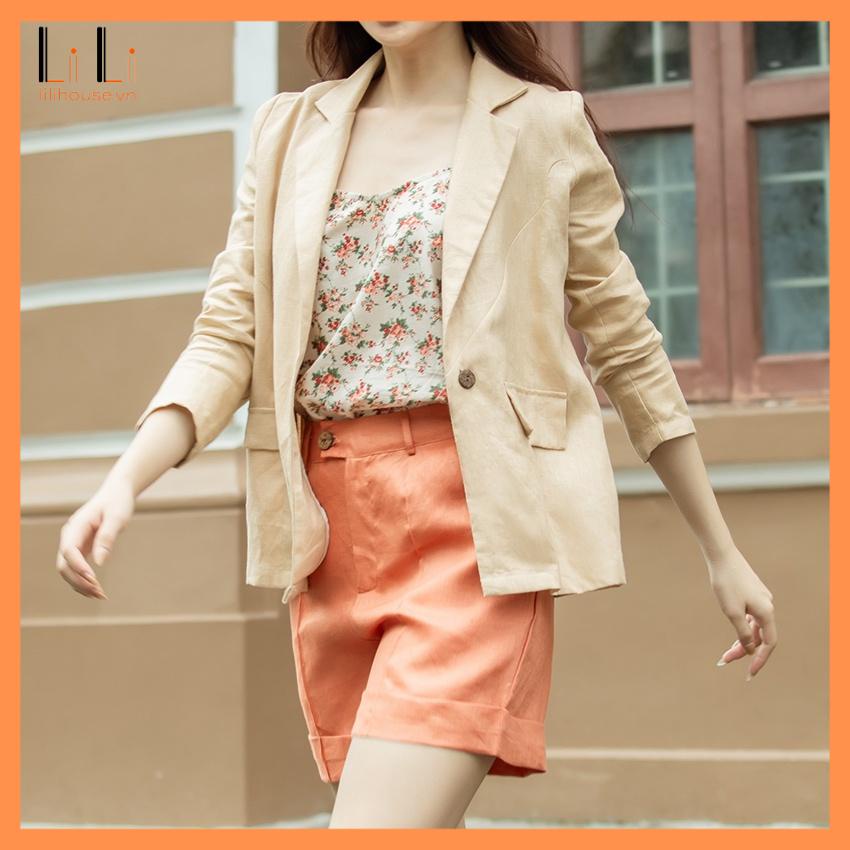 Áo blazer nữ công sở đẹp chất vải linen co giãn thâm hút mồ hôimàu trắng có size từ 45 - 70kg | BigBuy360 - bigbuy360.vn