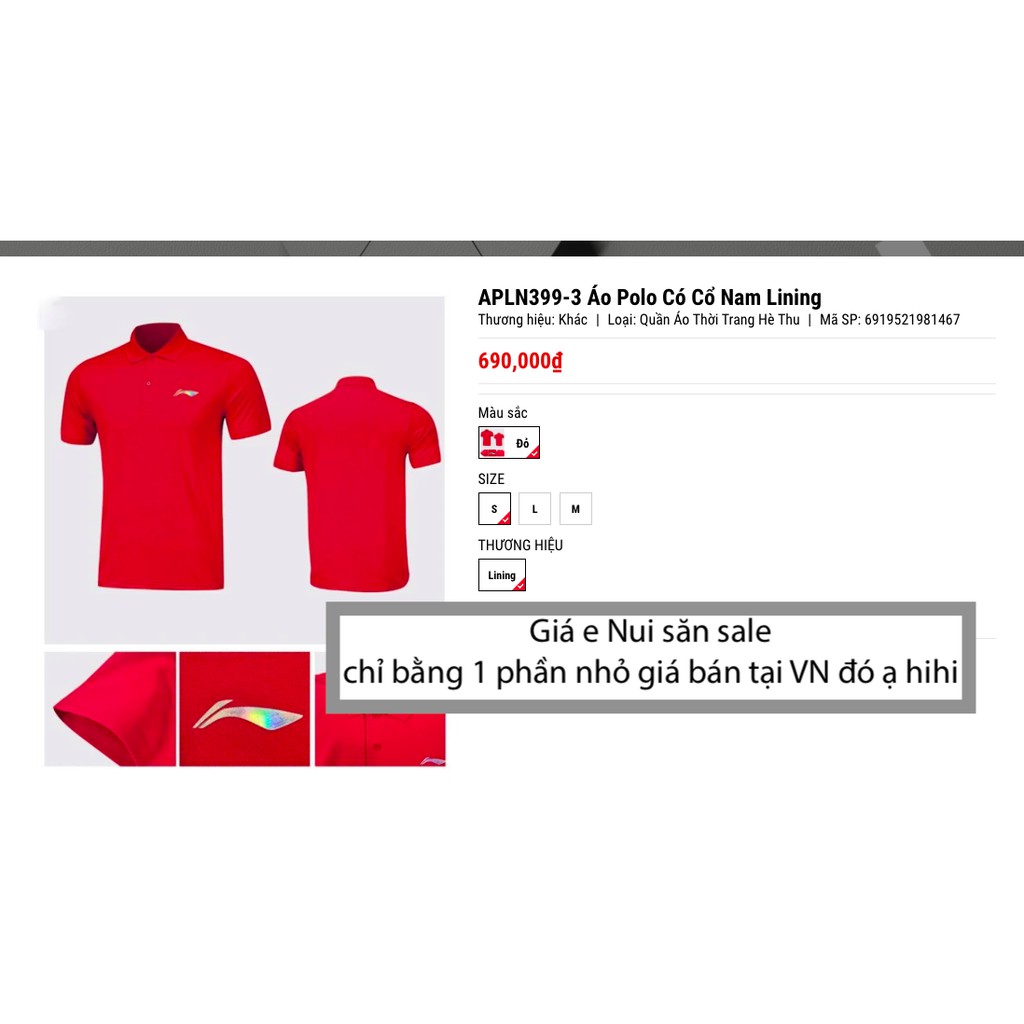 Áo thun polo nam thể thao Li-Ning nam_APLN399 | WebRaoVat - webraovat.net.vn