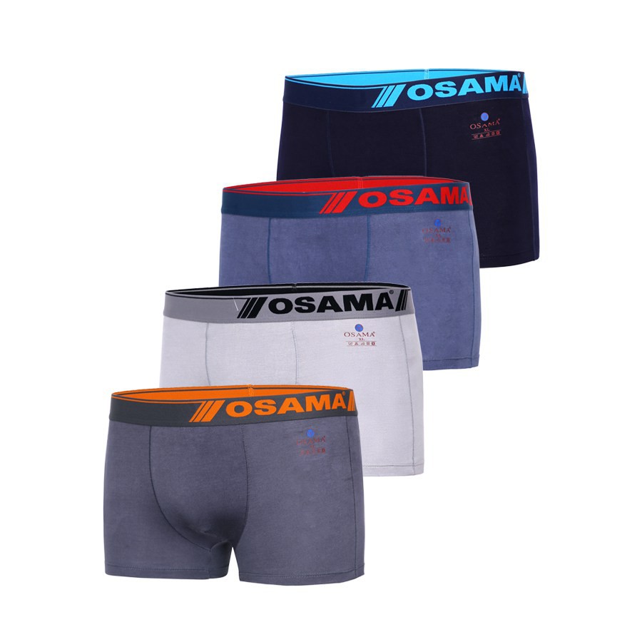 Hộp 5 quần lót nam boxer xuất khẩu thông thoáng in chữ phong cách Pigofashion osm01 tặng 1 đôi vớ