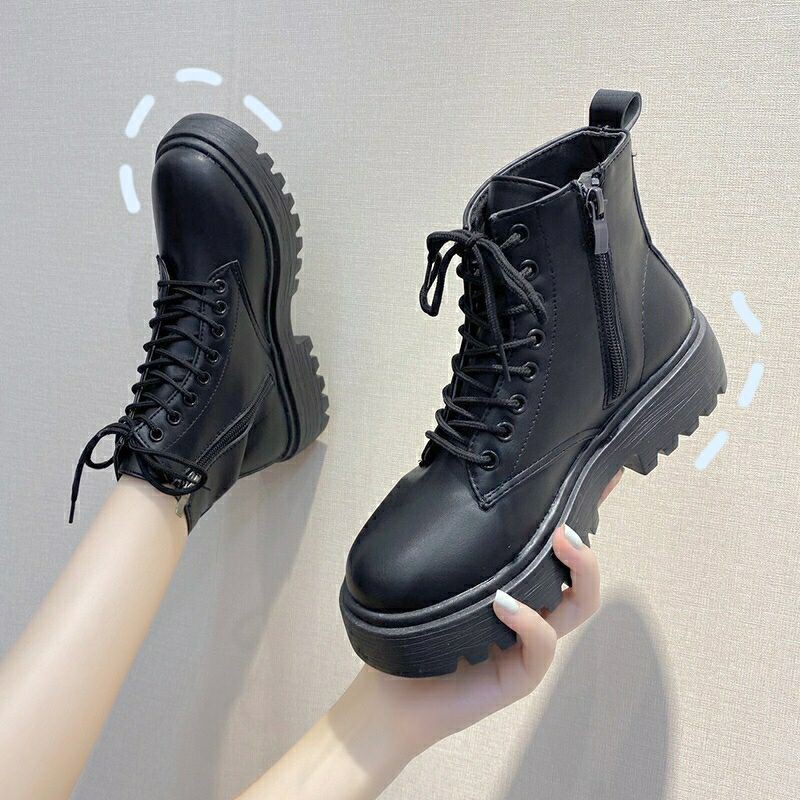 Giày boot da có khóa taobao (ảnh thật ở cuối)