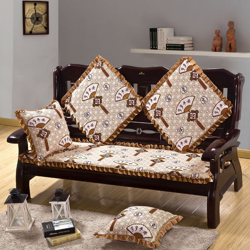 Vỏ Bọc Đệm Ghế Sofa Gỗ Chất Liệu Dày Dặn Chống Trượt Phù Hợp Với Mùa Đông