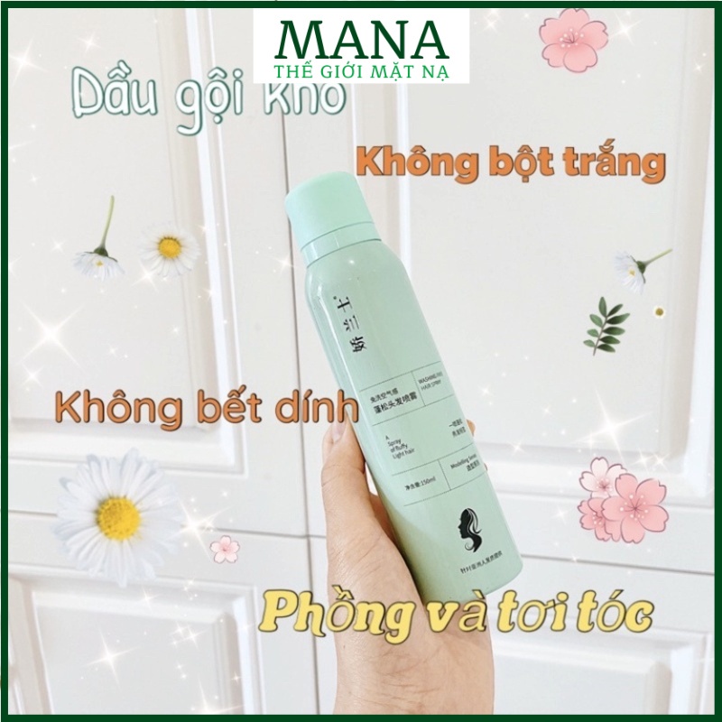 Xịt Gội Đầu Khô Tạo Phồng Chấn Tóc Chai Xanh 150ml Hot Tiktok Nội Địa Trung tiện dụng MANA