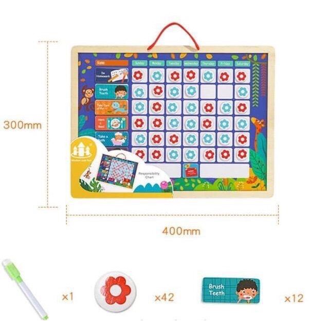 Bảng Khen Thưởng Kỷ Luật Gắn Nam Châm Giúp Cho Bé Rèn Tính Kỷ Luật ,Rèn Luyện Bản Thân