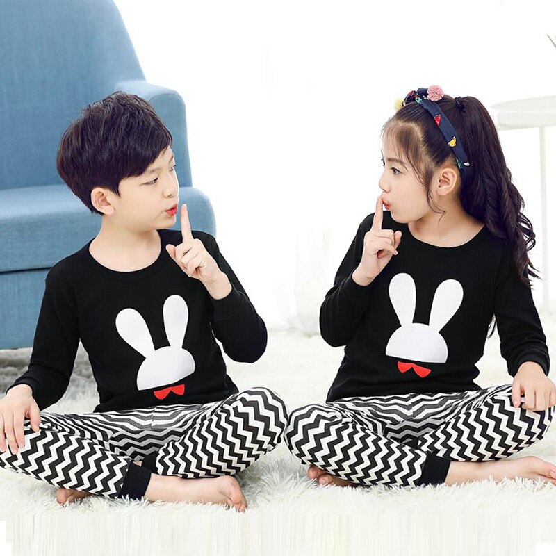 Set áo+quần ngủ họa tiết hoạt hình chất liệu cotton dành cho bé 2-12 tuổi