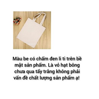 Túi tote vải canvas trơn đẹp ( có khóa miệng túi)