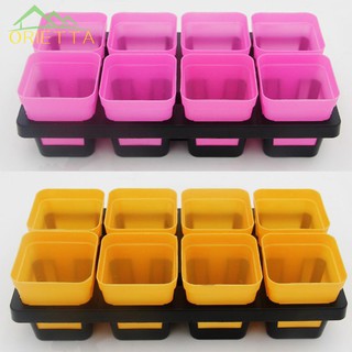 Orietta♛8 Hole Plastic Flower Pot Succulent Plant Seed Tray Garden Nursery Supplies