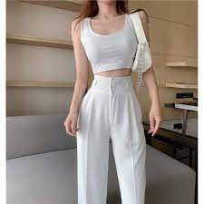 Quần ống suông rộng nữ culottes khóa trước vải mềm nhiều màu
