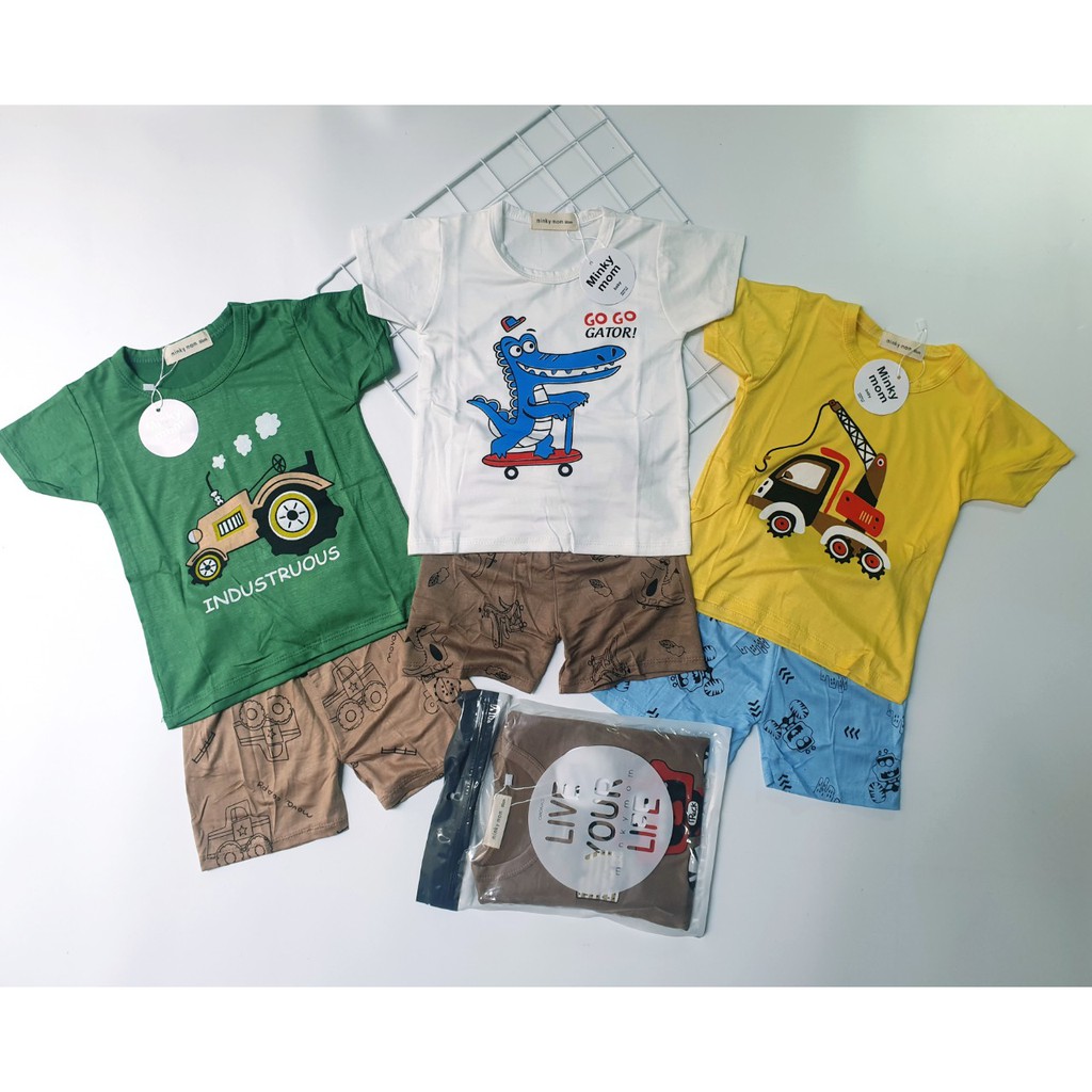 Bô thun lạnh cao cấp minky mom cho bé trai 6-16kg ( loại 1)