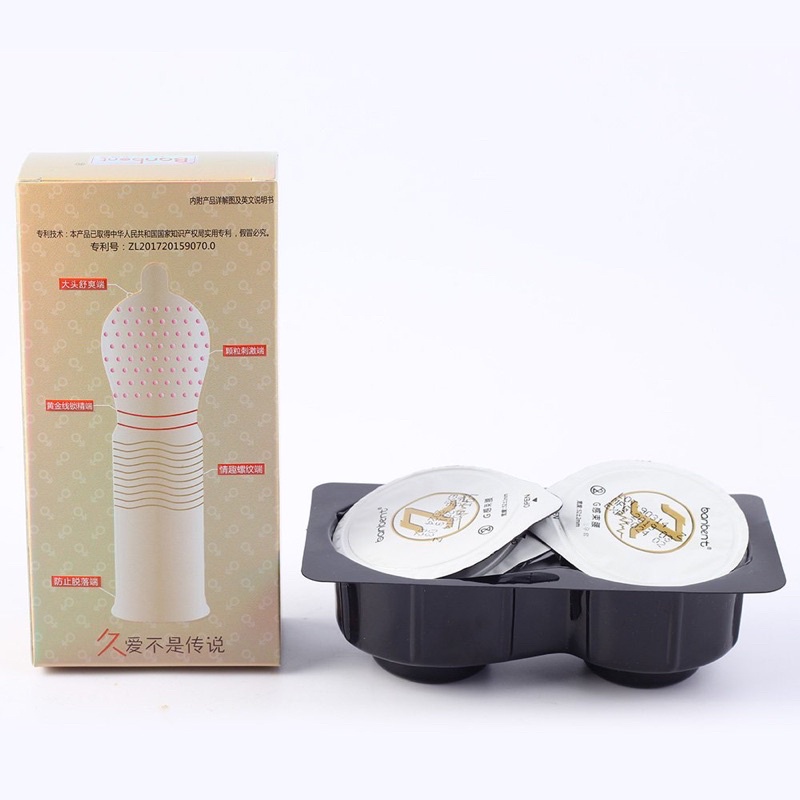 Bao cao su BANBENT G feelwaist 001 Đặc biệt, Gấp 3 lần gel, hương vani, gai gân thắt kéo dài thời gian, hộp 8 bcs