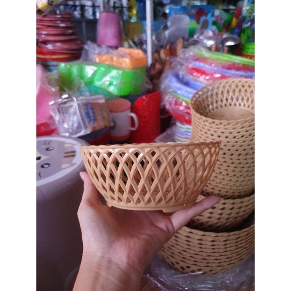 RỔ NHỰA GIẢ MÂY TRE