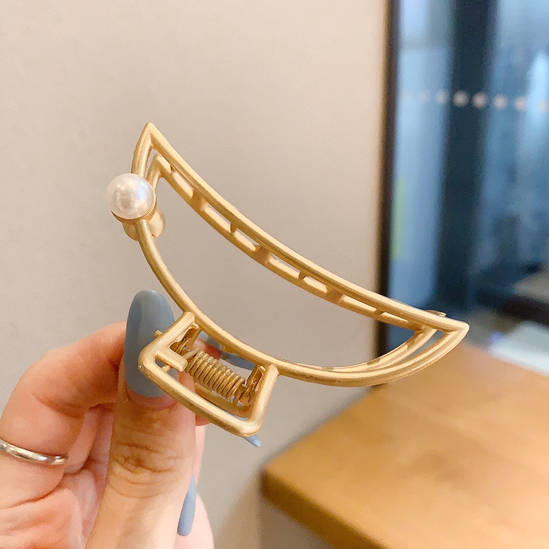 Kẹp tóc kim loại hình cá mập đơn giản phong cách Hàn Quốc