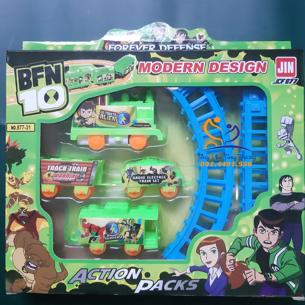 Đường ray tàu hoả 4 toa mini