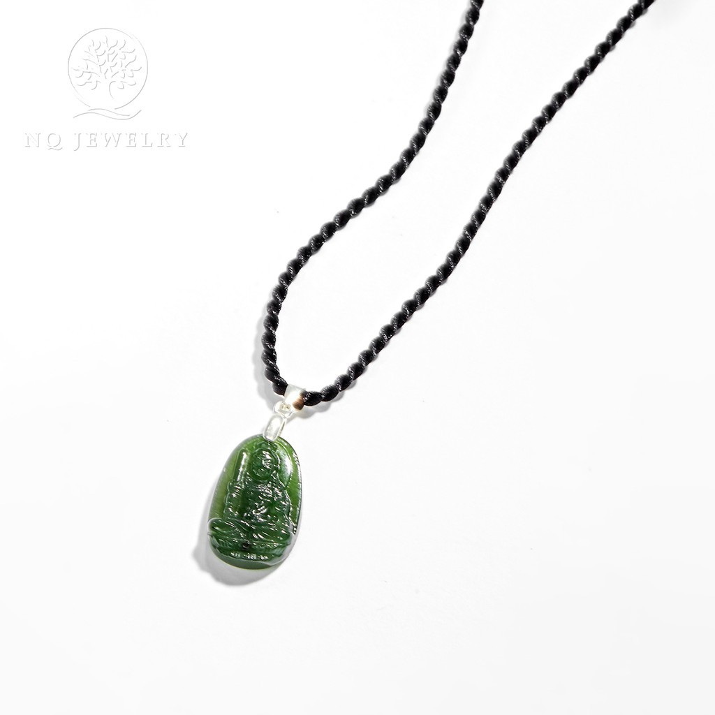Dây chuyền phật bản mệnh xanh ngọc 1.7x1.2cm - NQ Jewelry