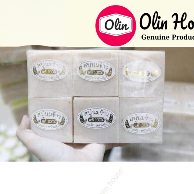 Xà phòng cám gạo Thái Lan 65g giảm mụn, trắng da, chiết xuất cám gạo tự nhiên Olin House