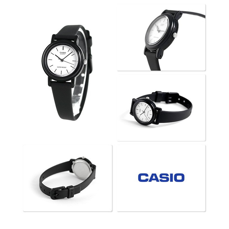 ĐỒNG HỒ NỮ CASIO LQ-139BMV-7ELDF Chính Hãng - Dây nhựa đen - Mặt kim trắng - chống n