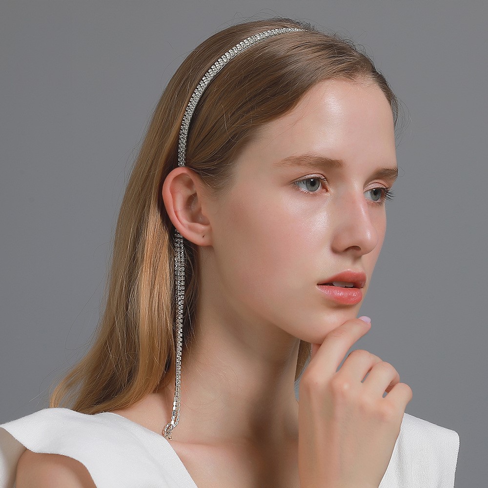 Băng Đô Giả Bông Tai Tua Rua Đính Đá Thời Trang