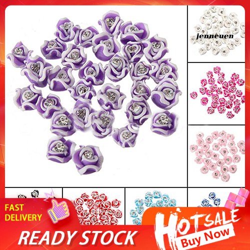 [Hàng mới về] Bộ 20 viên hoa hồng đính đá 3D trang trí móng tay