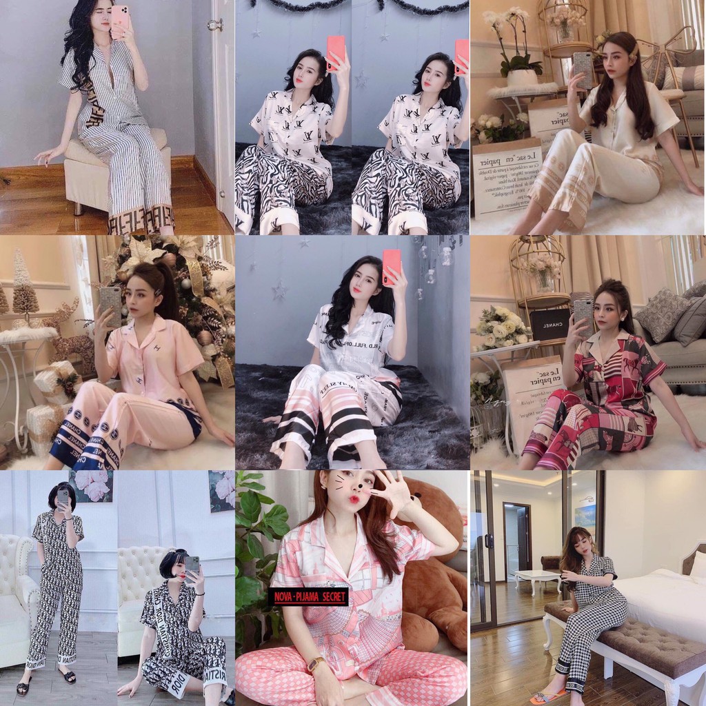 Pijama lụa satin mềm mịn, không phi bóng